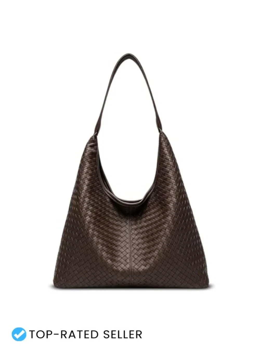 Woven Textured Vegan Leather Hobo Tote Bag Large Slouchy Purse for Women